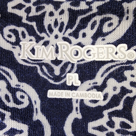 Kim Rogers blouse navy blue and white paisley - Picture 6 of 8